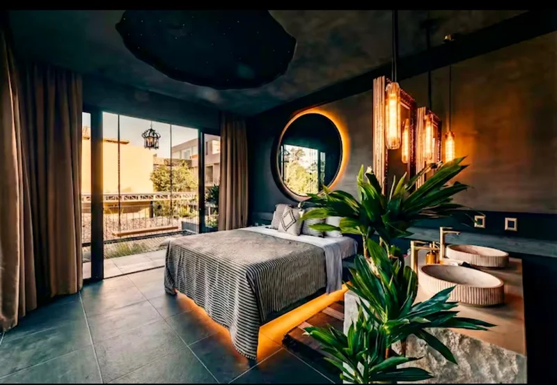 Luxury bedroom with terrace